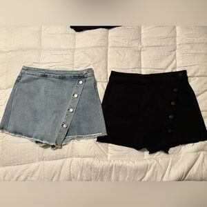 SO Women's/Juniors Black and Blue Denim Skorts (2)